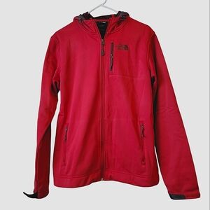 The North Face Red Hooded Zip Up Jacket